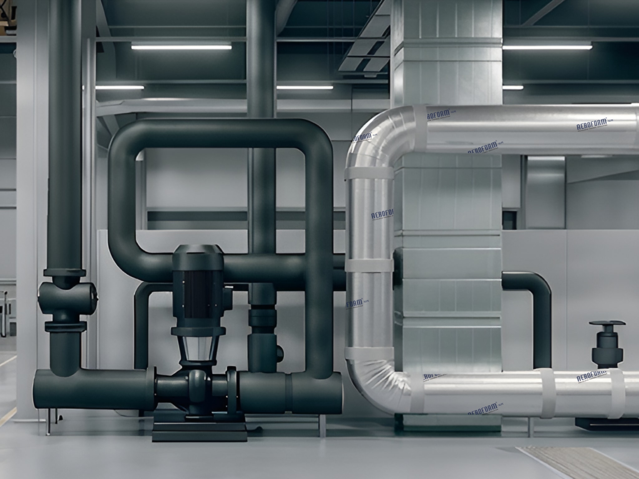 Aerofoam thermal insulation pipe sections